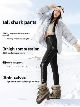Elastic High Waist Tummy Control Sharkskin Leggings Women Winter Thick Warm Thermal Pants Female Solid Butt Lifting Yoga Pants