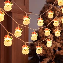 1pc LED Christmas Snowman & Xmas Tree & Santa Claus String Lights Battery Powered Christmas Fairy Atmosphere Hanging Lights