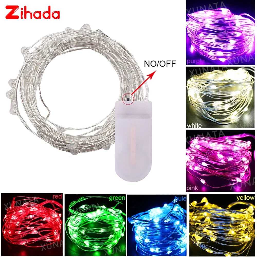 LED String Light Copper Wire Fariy Light, Battery Operated Garland Decoration Lights 2M 20LED 4M 40LED Wedding Christmas Light