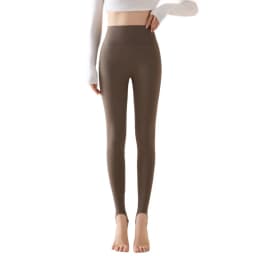 Women's High Waist Fleece Lined Leggings Winter Thick Warm Footed Shark Pants Skinny Long Trousers Outer Wear Thermal Leggings