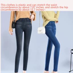 Imitation Denim Casual Long Leggings Dye High Waist Elastic All-match Sports Gym Pencil Pant For Women's Clothing Skinny Basic