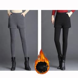 Winter Girls Thermal Straight Leg Fleece Pants Women Snow Warm Plush High Waist Trousers Lady Classic Thin Daily Leggings