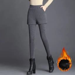 Winter Girls Thermal Straight Leg Fleece Pants Women Snow Warm Plush High Waist Trousers Lady Classic Thin Daily Leggings