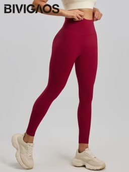 BIVIGAOS Spring Summer New Nylon Naked Feeling Yoga Pants Women High Waist Elastic Seamless Back Pocket Sports Fitness Leggings
