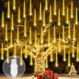 USB Meteor Shower String Lights LED Rain Lamp 30CM8Tubes 50CM8Tubes IP54 Waterproof 8 Modes Patio Garden Wedding Festival Decor