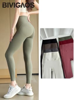 BIVIGAOS Autumn Spring New Sharkskin Sport Leggings Women High Waisted Butt Lifter Tight Fitting Fitness Yoga Push Up Leggings