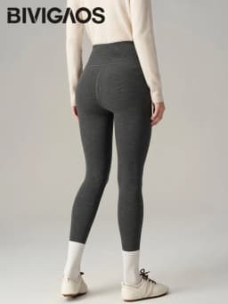 BIVIGAOS Autumn New Lyocell Cotton Vertical Texture Leggings Women High Waist Tight Fitting Sports Comfortable Leisure Leggings