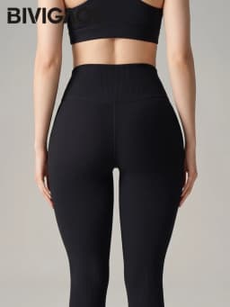 BIVIGAOS Autumn New Lyocell Cotton Vertical Texture Leggings Women High Waist Tight Fitting Sports Comfortable Leisure Leggings