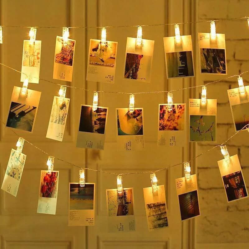 3m 20 LED Fairy String Lights with Photo Clips Card Holder Garland Lamp for Christmas Wedding Party Decorations