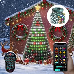 Smart Christmas Tree Light 400 LED String Light with APP Remote Control DIY Text Pattern Music Sync for Christmas Holiday Decor