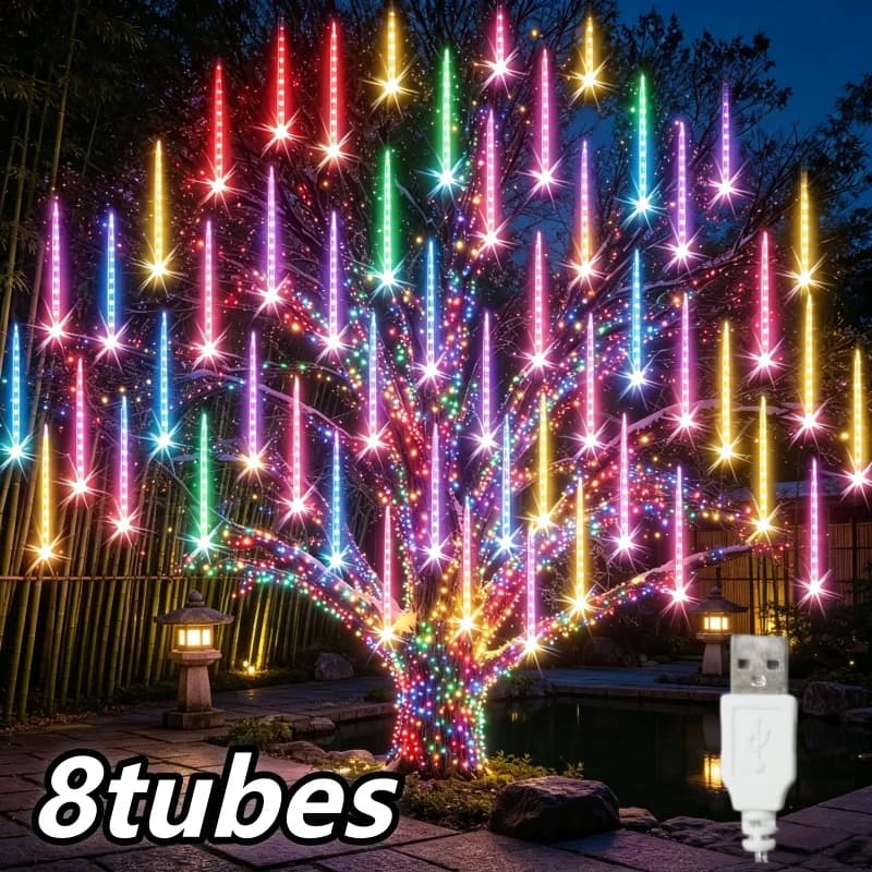 8 Modes USB Popsicle LED String Lights Waterproof Flexible Curtain Garland Lamp For Home Wedding Christmas Party Garden Decor