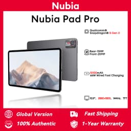 Global Version Global Version Nubia Pro Pad Snapdragon® 8 Gen 3 10.9" 2880×1800 144Hz TFT 13MP+20MP 10100mAh 66W NFC