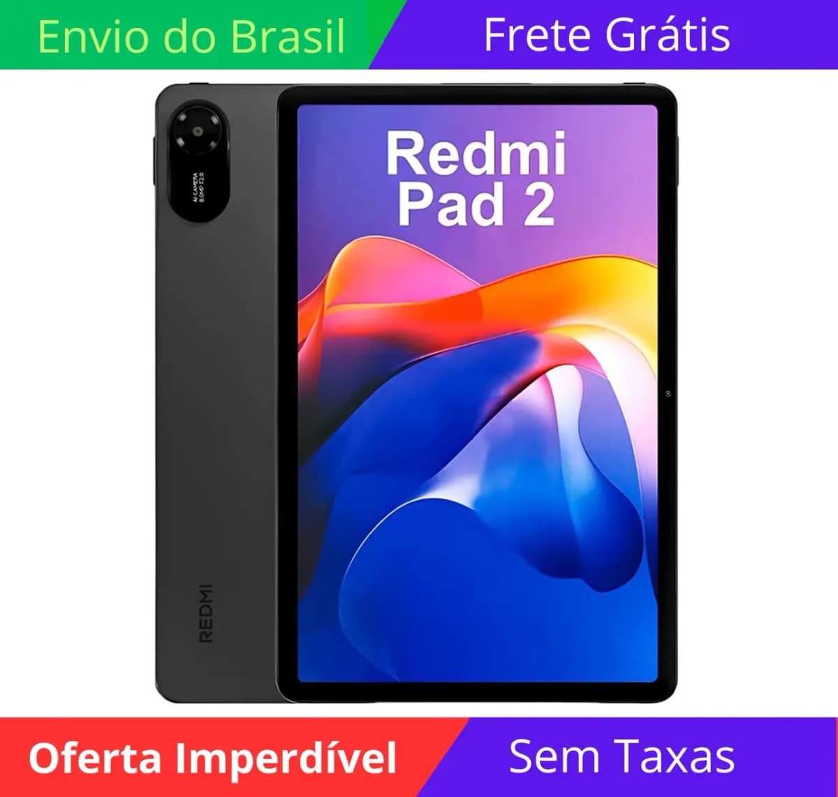 Tablet Xiaomi Redmi Pad 256GB 8GB RAM 11 "8MP 5MP Gris Graffy Grey Shipping Brazil