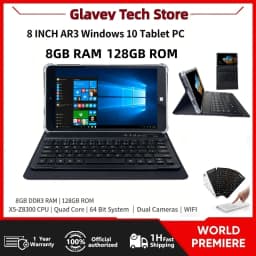 8 INCH 8GB RAM 128GB ROM 64 Bit T10 Windows 10 Tablet PC 1280*800 Pixel Quad Core AR3 Dual Camera 4000mAh Battery