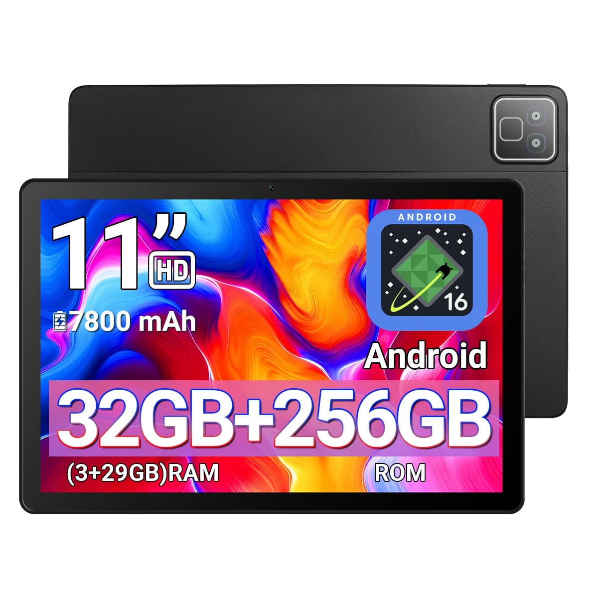 New K6Pro 11" IPS Display Tablet PC A333 5‑Core Processor 32(3+29)GB Virtual Expanded RAM 256GB Storage 7800‑mAh Android16‑GO WiFi6 BT5.4 Widevine L1 HD Streaming Tablet