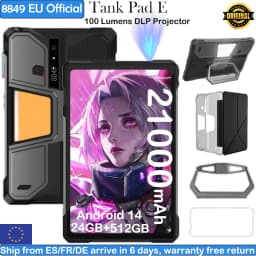 8849 TANK PAD E Unihertz Rugged Projector Tablet Android 14 Phone Tablet 4G 21000mAh 512GB(2TB Expand) 10.95 inch Smart Pad 2025