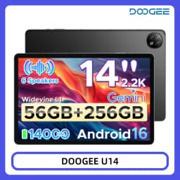 DOOGEE U14 Tablet PC 14'' 2.2K 120Hz Display 56GB+256GB 14000mAh Large Battery 16MP+8MP RK3576S Octa Core WiFi 6 Gemini AI Android 16 Smart Pad