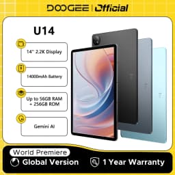Doogee U14 Smart Tablet PC Android 16 14'' 2.2K Display 56GB(8+48) 256GB 14000mAh Battery Wifi 6 Gemini AI Widevine L1 Support