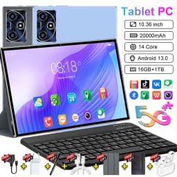 2026 New Tablet Android 13 12000mAh Large Battery 16MP+32MP Camera 10 Core 5G WiFi Portable 16GB RAM 1TB ROM For Ebook Reading