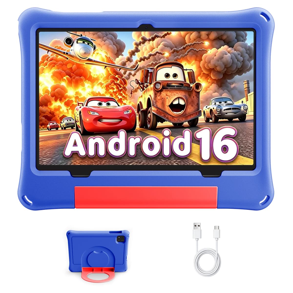 COLORROOM Kids Tablet 10.1 Inch Android 16, 6GB RAM 64GB ROM, 1TB Expandable, 6000mAh, WiFi, EVA Case, Parental Control, Google