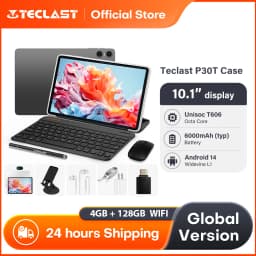 Teclast P30T Case Tablet 10.1" Dispaly Unisoc T606 8 Cores 4GB (+8GB Virtual) 128GB 6000mAh Battery Android 14 Tablets L1 Wifi6