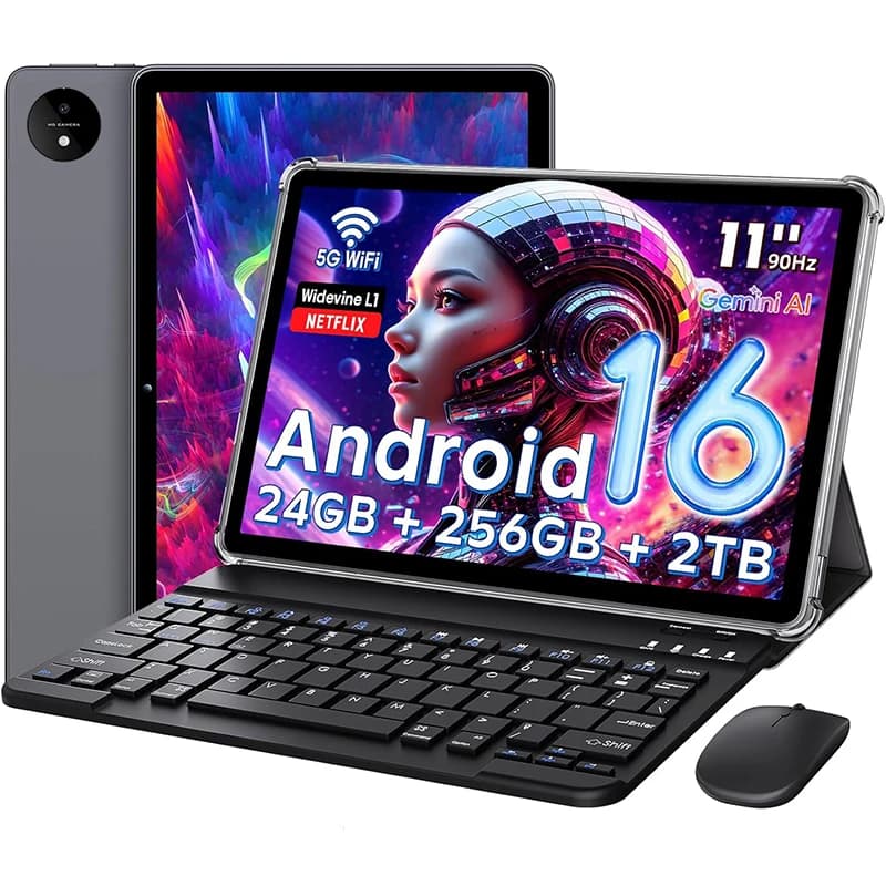 Aobante 11" Android 16 Tablet 32GB (8+24)RAM 256GB ROM 8000mAh Battery HD 1920x1200 IPS Display 8+16MP Dual Cameras WiFi BT