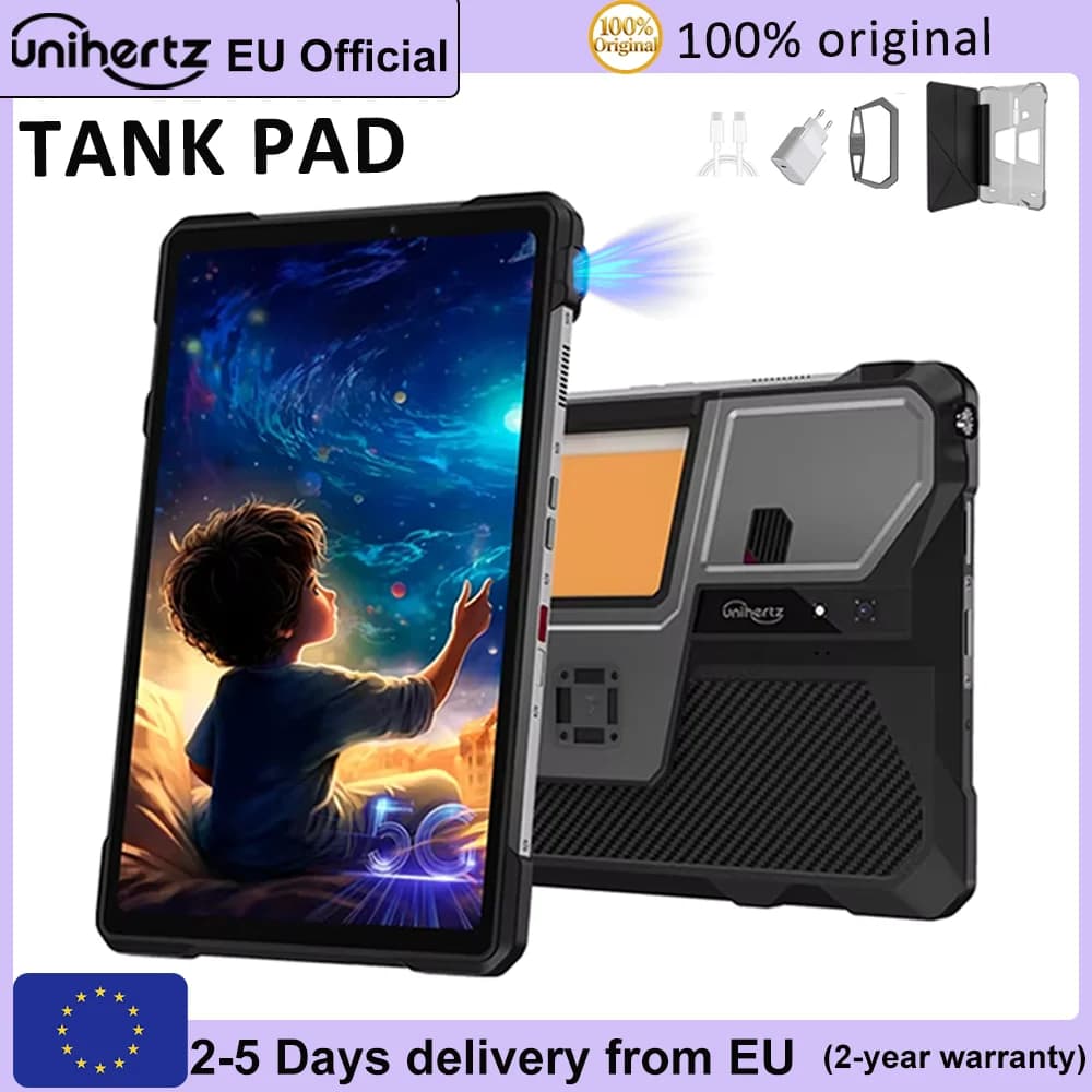 Unihertz 8849 TANK PAD Rugged Projector Tablet Android 5G 21000mAh 16GB+512GB 120Hz Pad 50MP 10.95 inch Phone Tablet 2025 IP68