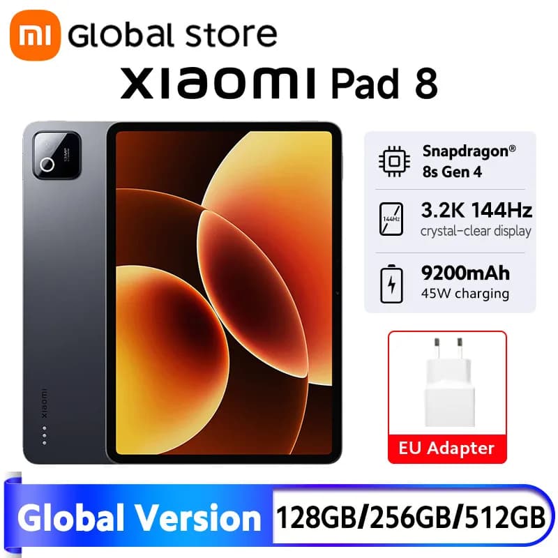 New Xiaomi Pad 8 Global Version 11.2" 144Hz display Snapdragon® 8s Gen 4 Mi tablet 13MP Camera 9200mAh 45W turbo charging