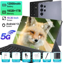 2025 Multi Purpose 5G Tablet 10.36 Inch HD Screen 16GB 1TB 12000mAh 10 Core Dual SIM GPS With Keyboard
