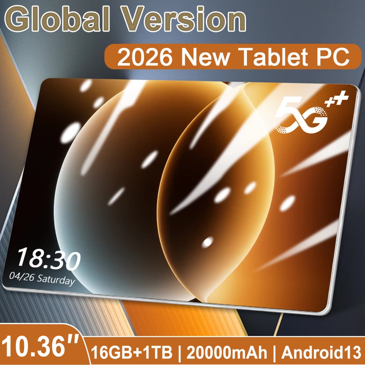 Global Version tablet 10.36 inches Android 13, 14 Cores, 20000mAh Battery, 16GB+1TB, 5G WiFi Network, Dual Cameras 16MP+32MP