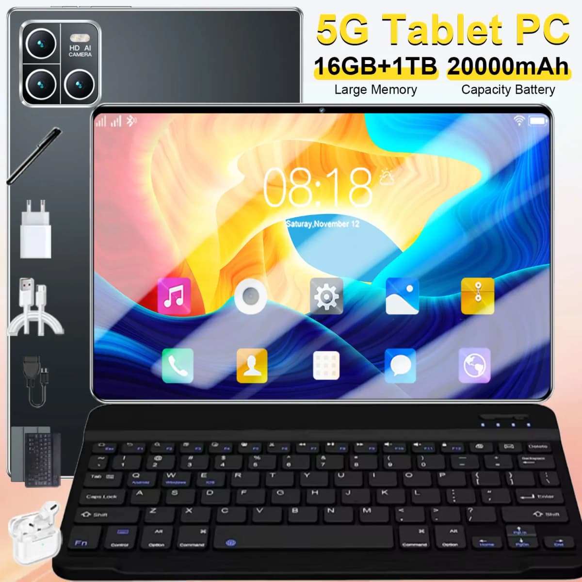2026 Global New 10.36 inch tablet Android 13 20000mAh Pad 16GB 1TB 14 core 4K HD 5G WIFI Bluetooth tablets