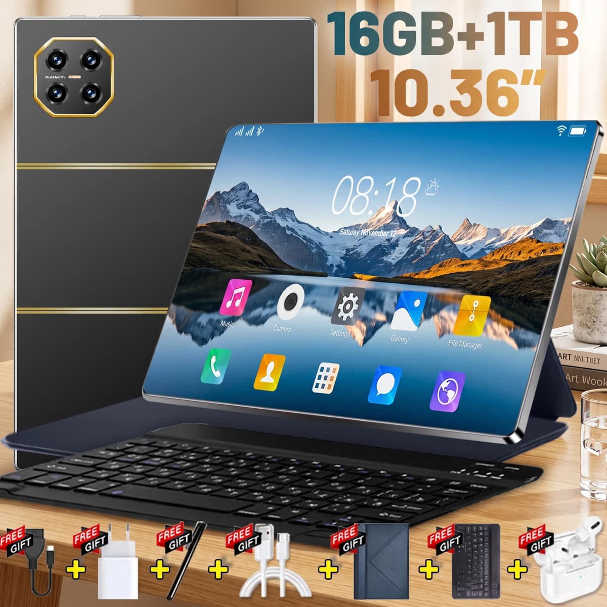 16MP+32MP Camera 2026 New Android 13 Tablet 14 Core 5G WiFi Portable 20000mAh Large Battery 16GB RAM 1TB ROM For Casual Gaming