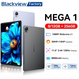 Blackview MEGA 1 Tablet 11.5'' 2.4K 120Hz HD+IPS Display 12GB 256GB 33W Fast Charging 8800mAh 50MP+13MP Camera Android Tablet PC