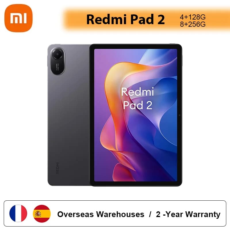 Xiaomi Redmi Pad 2 Wifi Tablet 11" 2.5K 90Hz Display Mediatek Helio G100‑Ultra Processor 9000Mah Battery Fast Charging Wifi 5 Ipv6, Hyperos 8Mp Camera