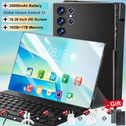 10.36 Inch 20000mAh Android 13 16MP+32MP 5G Global Version Pad 16GB+1TB WPS+5G WiFi Bluetooth Dual SIM Phone Call Tablet