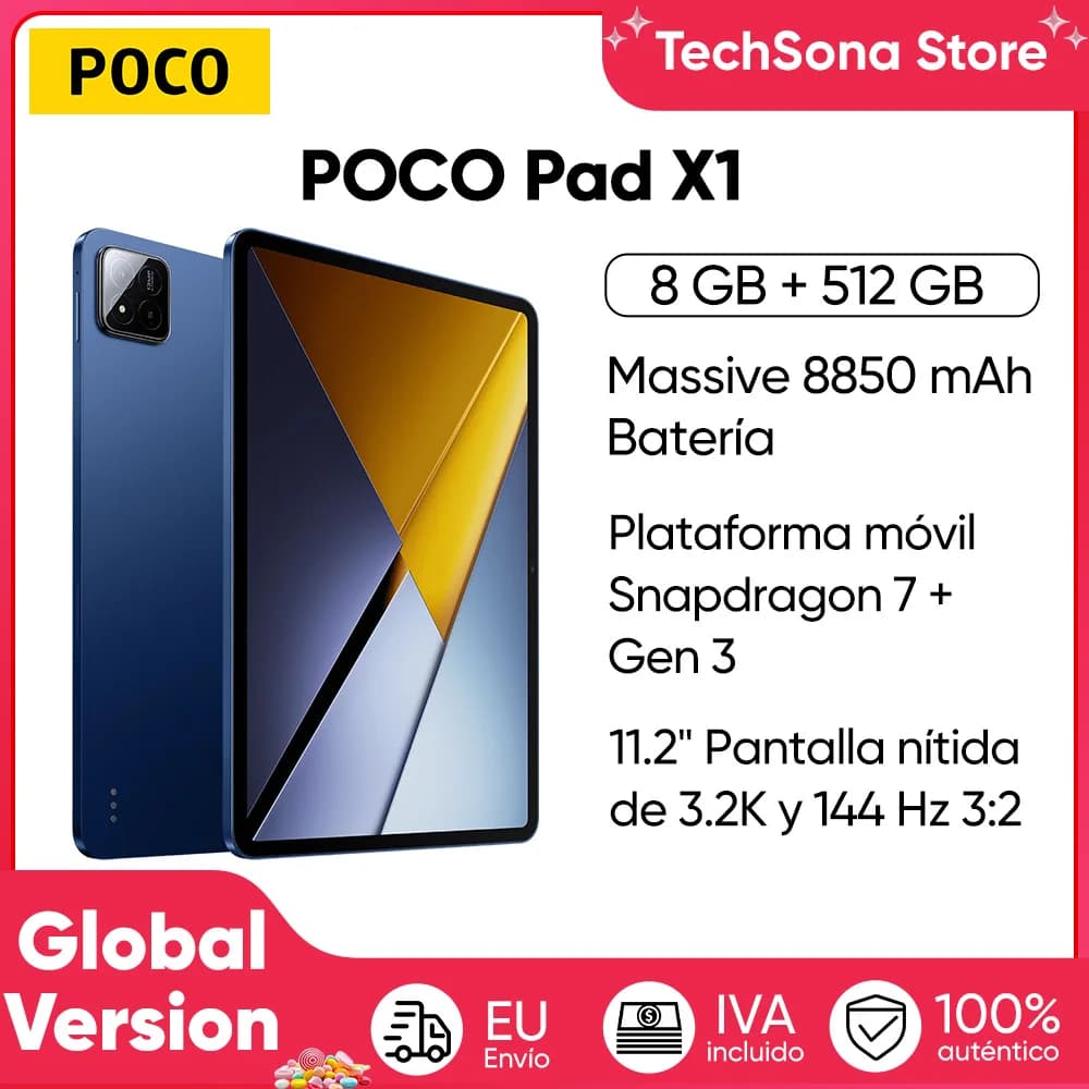 Global Version POCO Pad X1 Tablet Snapdragon 7+ Gen 3 11.2" 3:2 3.2K 144Hz Crystal-Clear Display 45W Turbo Charging 8850mAh