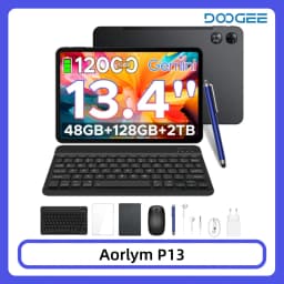 DOOGEE AORLYM P13 Tablet 48GB+128GB Gemini AI 13.4" 2.4K 120Hz Display 12000mAh Large Battery UNISOC T7280 Widevine L1 Android 16 Smart Pad