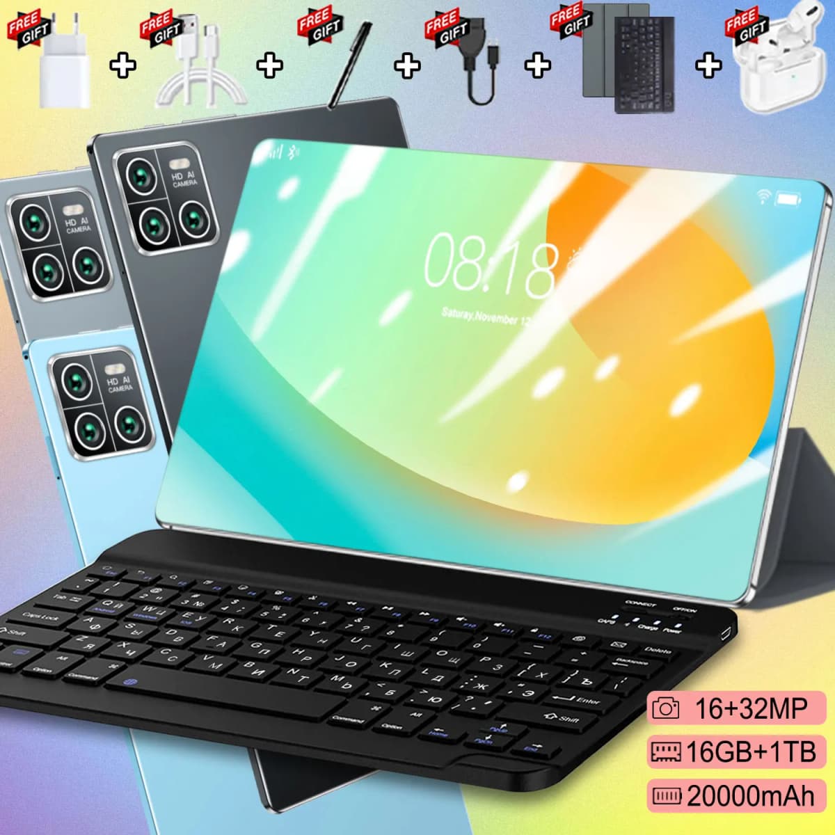 2026 Global Version PAD 10.36 Inch HD 20000 mAh Android 13 Tablet 16GB+1TB 5G Dual SIM Wifi Tables PC