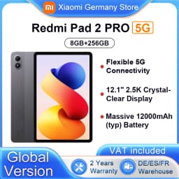 Global Version Xiaomi Redmi Pad 2 Pro 5G 12000mAh Battery 12.1" 2.5K Crystal-Clear Display 8GB 256GB Flexible 5G Connectivity 5G+eSIM Xiaomi HyperOS