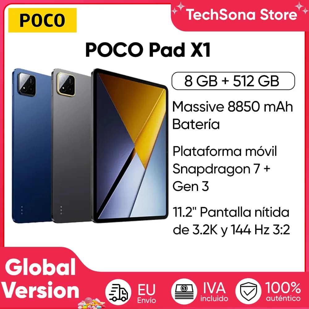 Global Version POCO Pad X1 Tablet Snapdragon 7+ Gen 3 11.2" 3:2 3.2K 144Hz Crystal-Clear Display 45W Turbo Charging 8850mAh