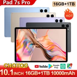 CHOTOG Hot Pad 7S Pro Tablet Android 5G Tablets 10000mah Global Version Tablet PC 10.1 Inch HD 22GB+2TB Face Recognition 5G Dual SIM Wi-Fi Bluetooth Tab for Kids Tabs