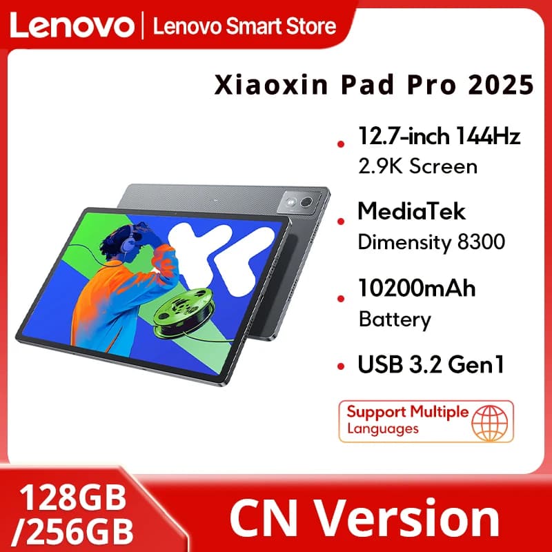 Original CN Version Lenovo Xiaoxin Pad Pro 2025 12.7 inch Tablet Dimensity 8300 2.9K 144Hz Display 10200mAh Android 14 Pad PC