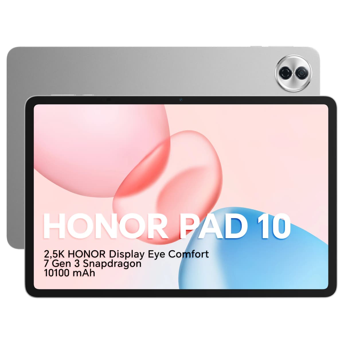 12.1-inch HONOR Pad 10, 120 Hz, HONOR Eye Comfort 2.5K display, 8 GB/256 GB, Wi-Fi, 10,100 mAh drums, 4 nm Snapdragon 7 Gen 3 processor, AI efficiency, 6 speakers, Android 15, gray