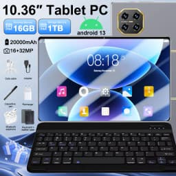 16MP+32MP 5G Global Version Pad 10.36 Inch Android 13 16GB+1TB 20000mAh WPS+5G WiFi Bluetooth Dual SIM Phone Call Tablet