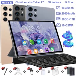 Lightweight 5G Tablet 10.36 Inch Android13 16GB RAM 1TB ROM 10 Core Long Lasting Battery GPS WPS Dual Camera With Keyboard
