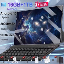 16GB RAM 1TB ROM 14 Core Android 13 Tablet 2026 20000mAh Battery 16MP 32MP Camera 5G WiFi Portable Device for Daily Use Learning Media Viewing Gift
