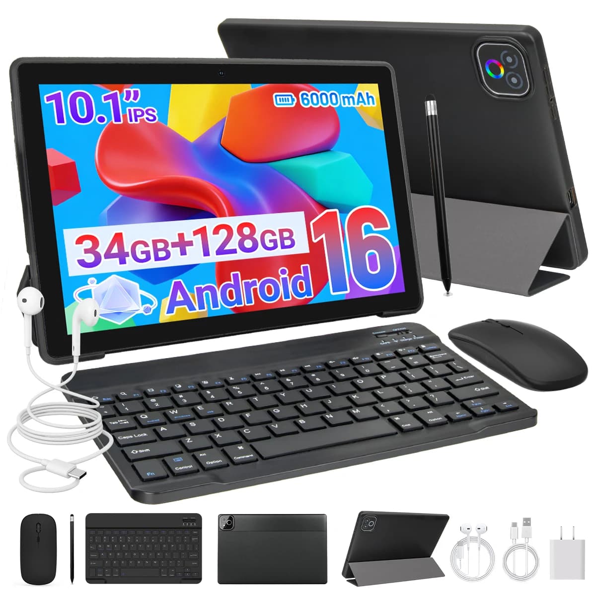 X6L Tablet PC 10.1 Inch IPS Android 16 Octa‑Core 34GB RAM 128GB ROM 6000mAh 5MP+8MP Camera Support 1TB TF Card With Keyboard Mouse Pen Set Australia Local Stock 1‑Year Warranty