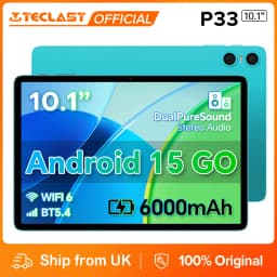 Teclast P33 10.1" Tablet 9Gb Ram 64Gb Rom Android 15 1280X800 Allwinner A333 5 Core 6000Mah Wi-Fi 6 Type C