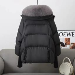 2026 Autumn Winter New Big Fur collar Cotton Jacket Women's Short Korean version Loose Thick Coats Female Warm Parka Overcoat