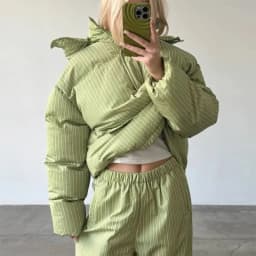 Bornladies Women's Striped Hooded Cotton Jacket Loose Winter Warm Casual Street Style Women's Windproof Winter Cotton Jacket